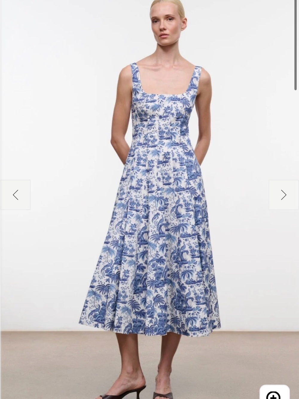 Staud Wells Dress Blue Toile
